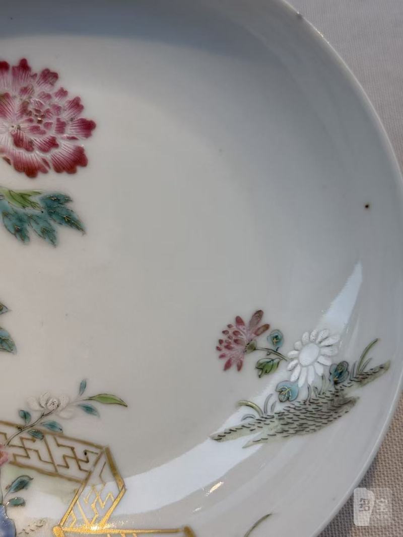 清雍正 粉彩花卉纹盘(一对) - 图8